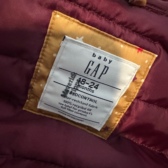 Baby Gap Yellow Gold Winter Light Puffer Jacket with Hood - Picture 6 of 7